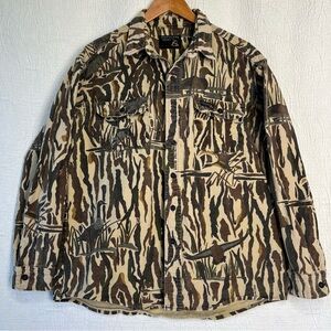 Vintage Rattlers Brand Chamois Shirt Ducks Unlimited Duck Hunting Camouflage L